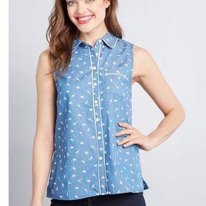 ModCloth Imagine That Dinosaur Print Top
